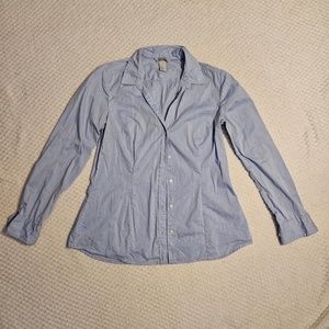 H&M Women's Blue Button Down Blouse Size 12